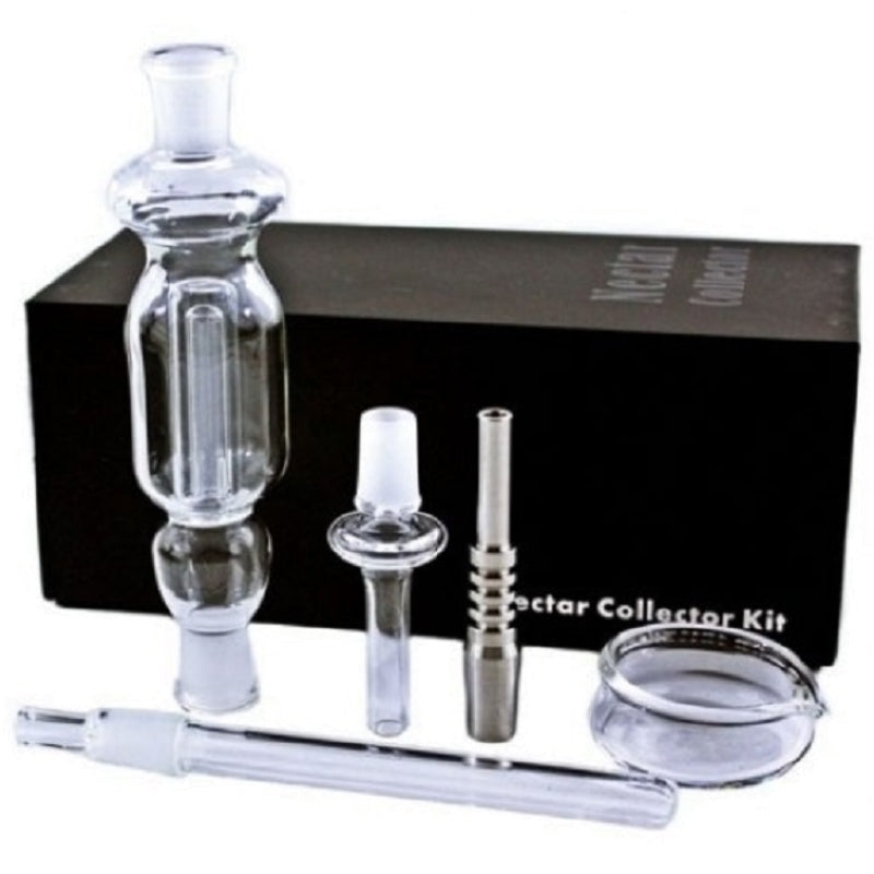 Nectar Collector Dab Pipe Kit | 14in Long - 14mm Attachment - Clear in Gift Display Box