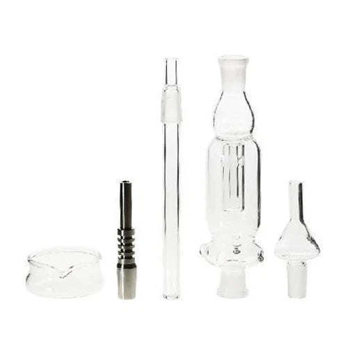 Nectar Collector Dab Pipe Kit | 14in Long - 14mm Attachment - Clear in Gift Display Box