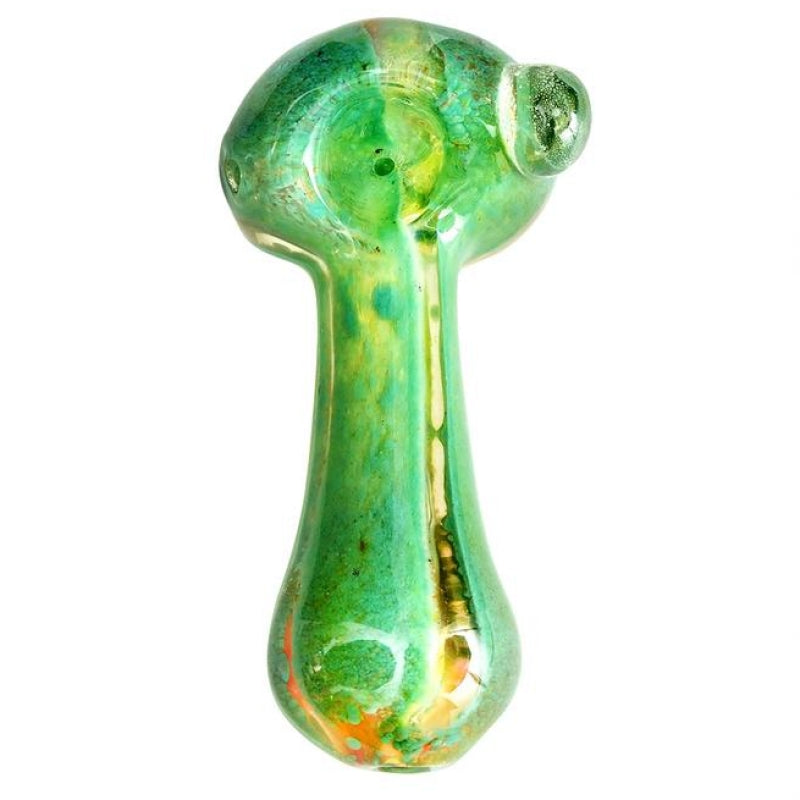 Heavy Hand Pipe with Gold Fume Large Knocker | 4.5in Long - Glass - Assorted