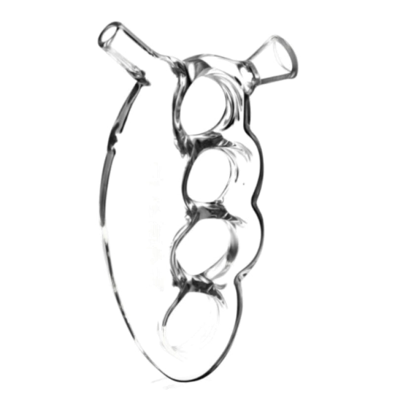 Knuckle Duster Glass Hand Pipe or Joint Holder Bubbler w/ Bowl | 4.5in Long