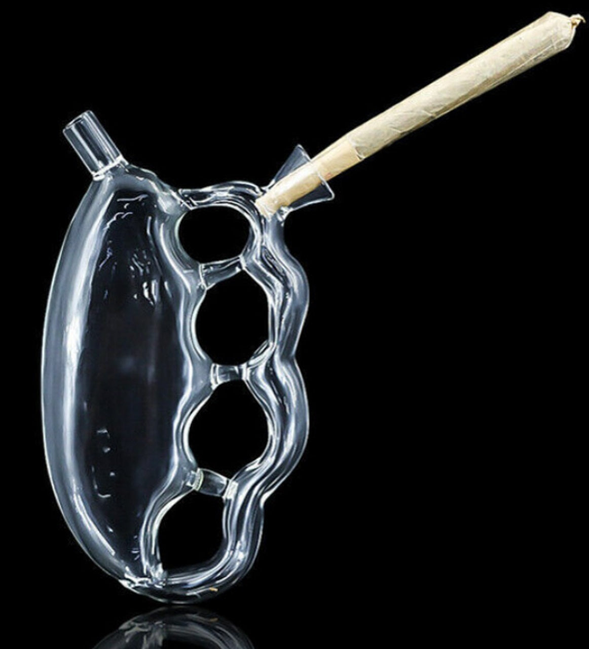Glass Knuckle Bubbler Hand Pipe GLASS PIPE Smoking Bowl Clear USA Shipper