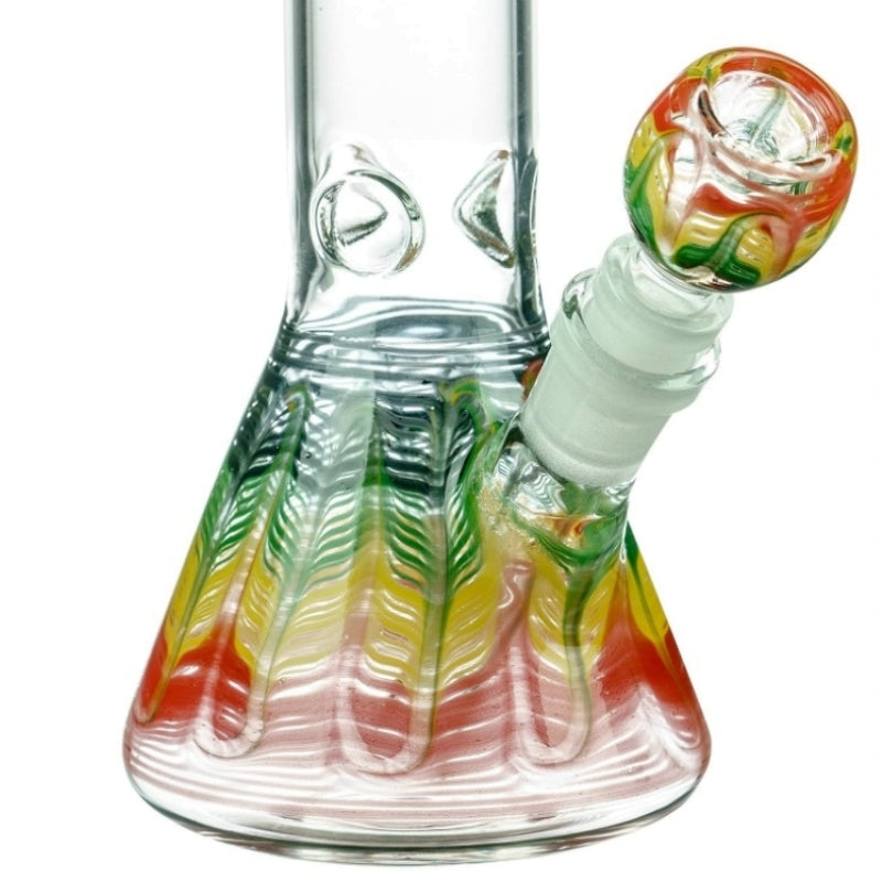 Straight Neck Raked Thick Glass Beaker Glass Waterpipe with Ice Catcher
