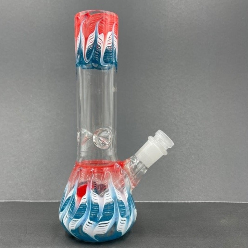 Straight Neck Raked Thick Glass Beaker Glass Waterpipe with Ice Catcher