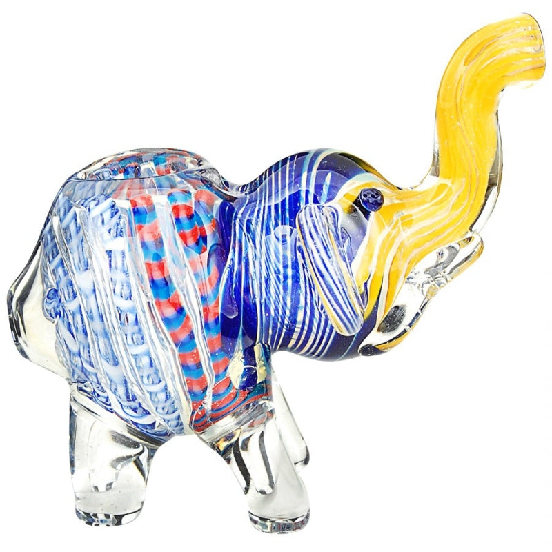Large Elephant Glass Hand Pipe Assorted Colors and Designs