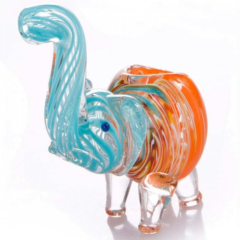 Large Elephant Glass Hand Pipe Assorted Colors and Designs