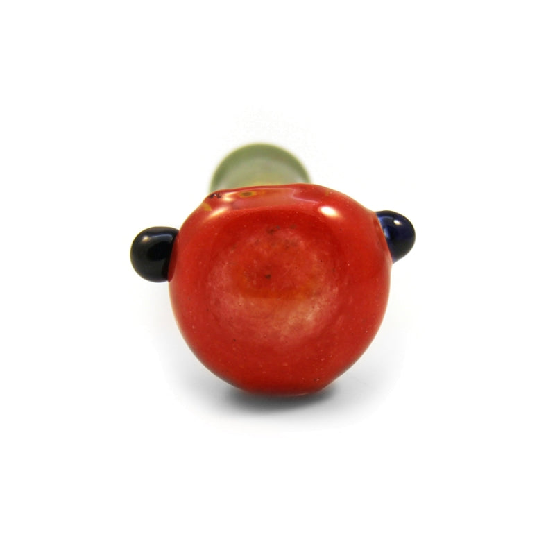 Frit Spoon Hand Pipe w/ Knocker | 4.5in Long - Glass - Rasta