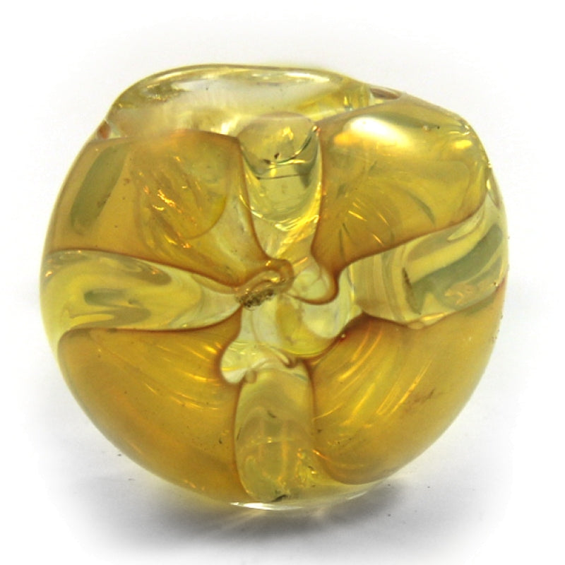 Spiral and Gold Fume Swirl 3.5" Spoon Glass Hand Pipe