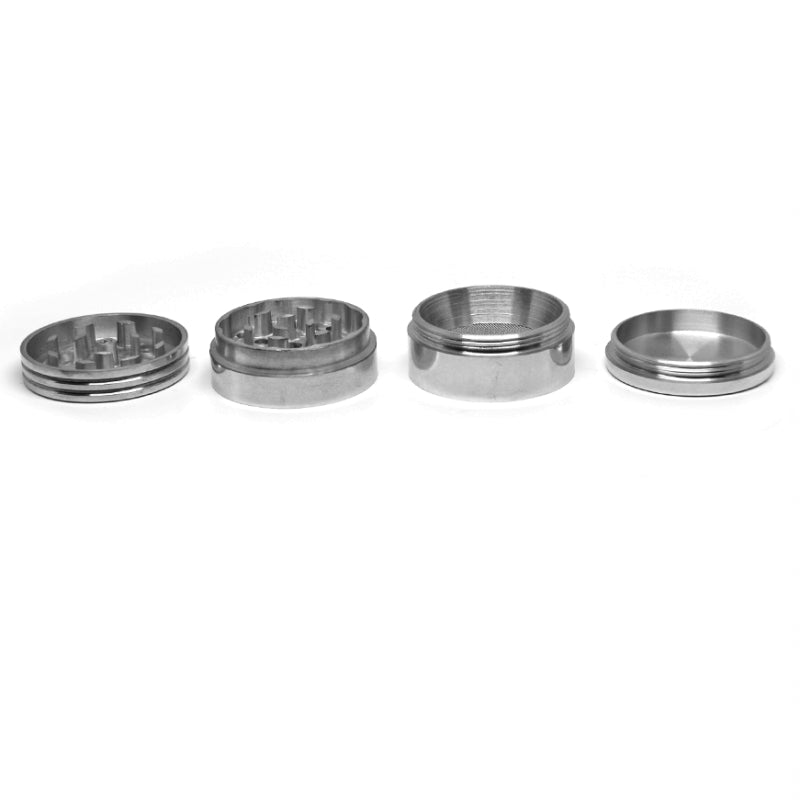Magnetic Metal Grinder w/ Catcher 4 Piece - 42mm siza - Silver
