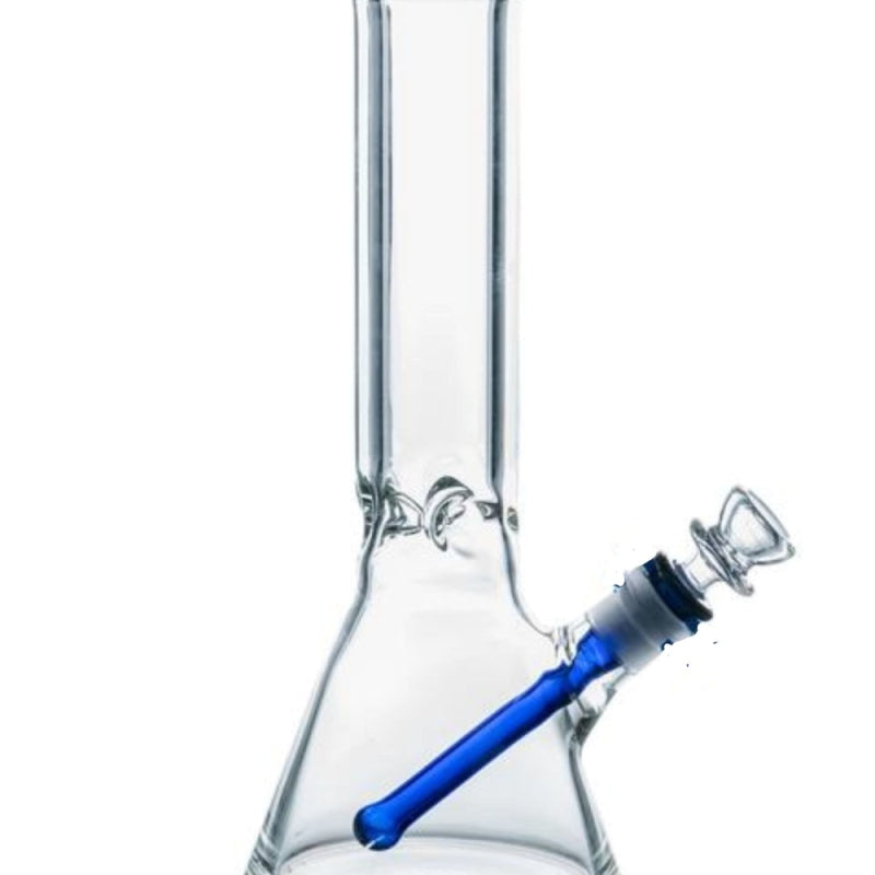 Mini Beaker Traveler Clear Base Water Pipe with Color Downstem and Matching Color Lip 5.5"
