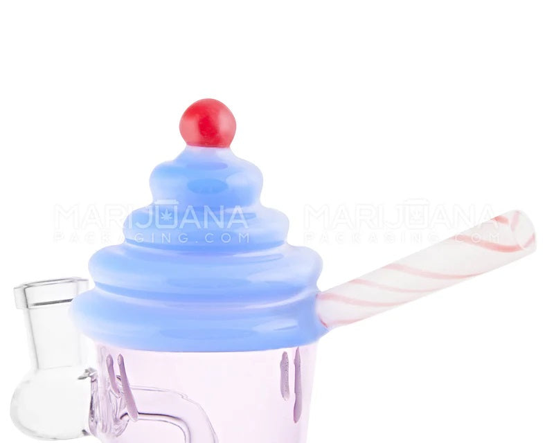 7" Water Pipe w/ Percolator Ice Cream Sundae with Straw and Bowl Included Jade Blue