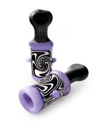 Wig Wag Trippy Chillum Custom Made Hand Pipe | 3.25in Long - Glass - Assorted Colors