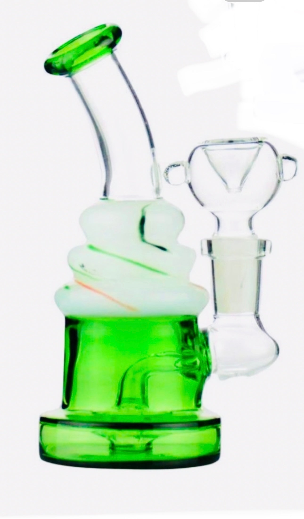 Ice Cream Sundae Glass Waterpipe Pipe Rig Collectable Glass Smoking Bong 14MM Bowl included