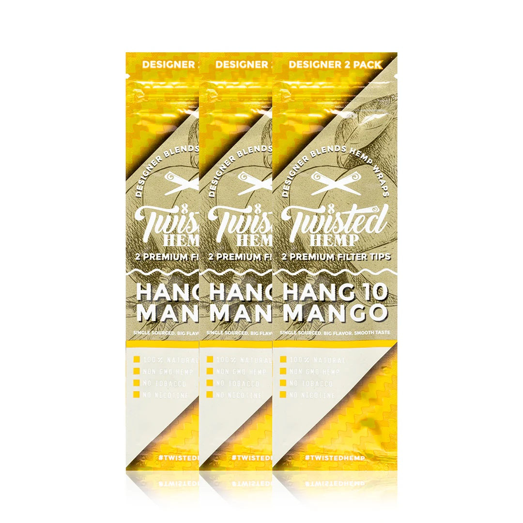 π Wholesale Twisted Hemp "Hang 10 Mango" Hemp Wraps Full Box β