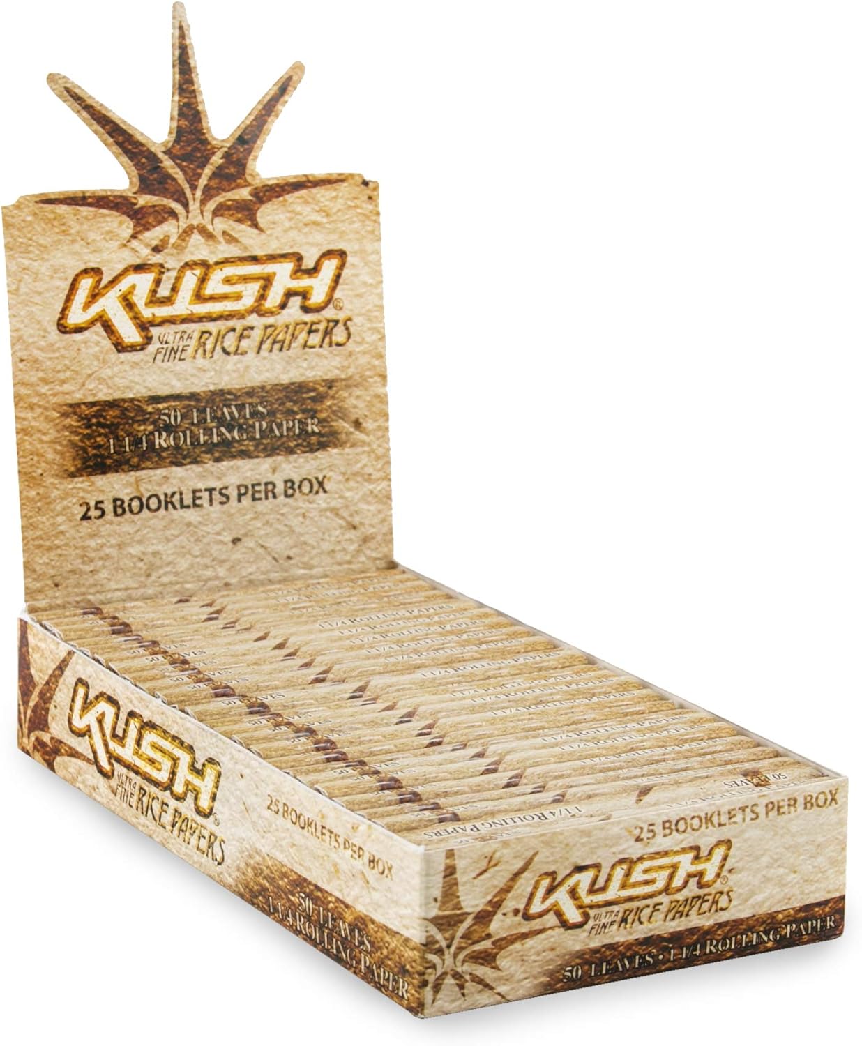 Full Box 25 Packs KUSH Ultra Fine Rice Paper 1 1/4 Cigarette Rolling Papers Wholesale ✅