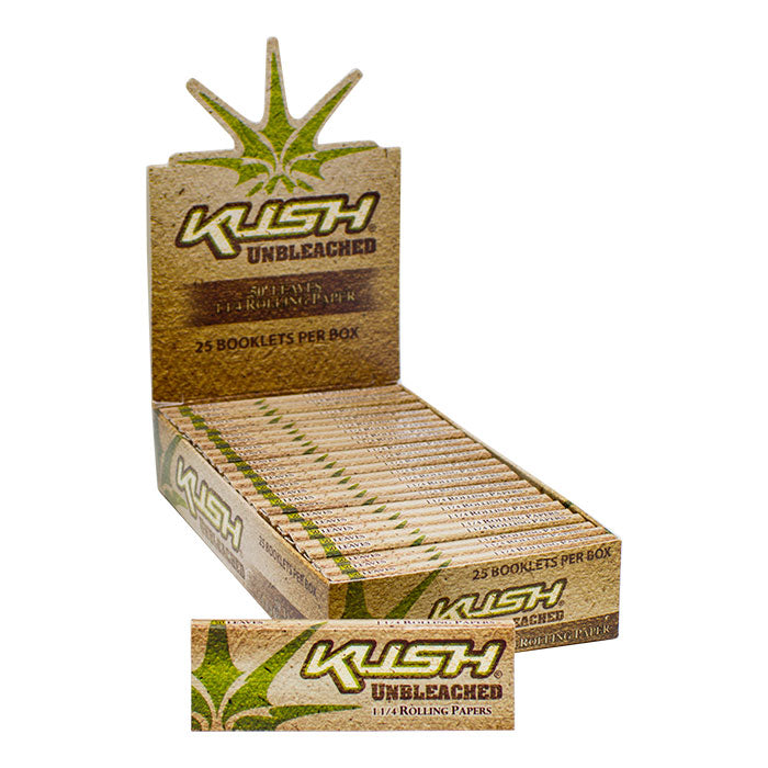 Full Box of 25 Packs of KUSH brand Unbleached 1 1/4 Rolling Paper Wholesale ! ✅
