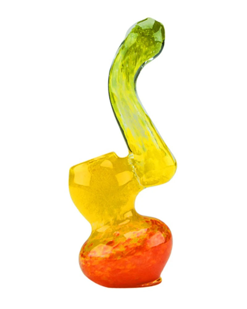 Glass Pipe Bubbler 4" - 4.5" size Hand Crafted Rasta Colors Bubbler