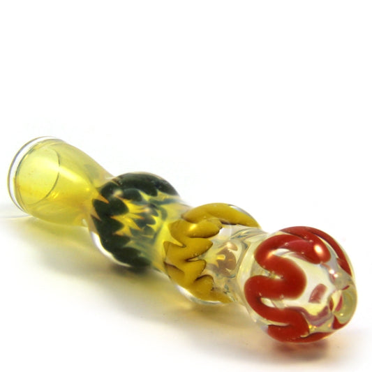 3 Inch Swirl Ringed Chillum Glass Hand Pipe Weed Bowl