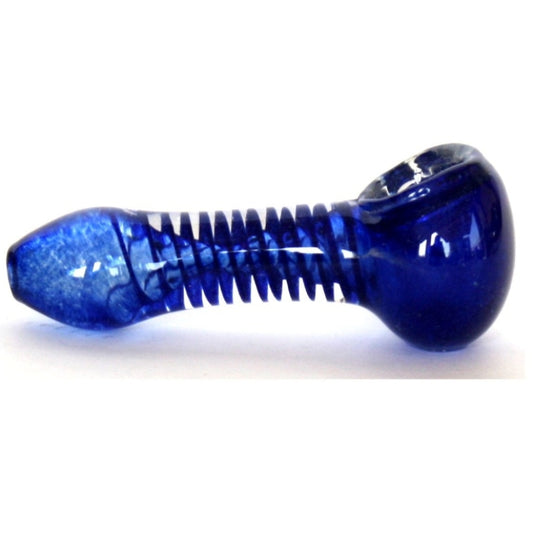 3.5" Spiral and Frit Hand Pipe Double Coil Inside Glass Hand Pipe